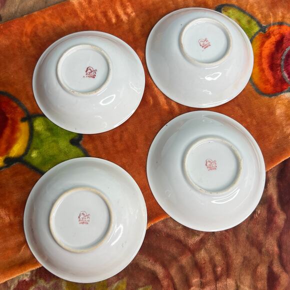 Vintage Set of 4 Art Deco Nippon Hand Painted Dessert Bowls Japan Cottage - Picture 3 of 10